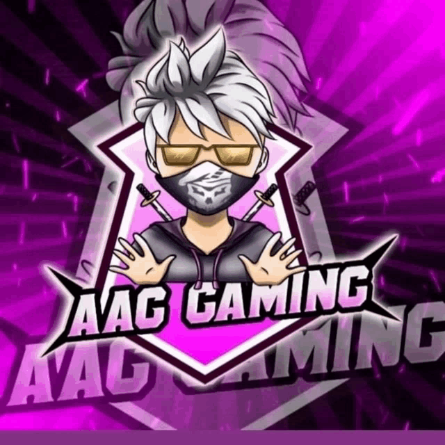a logo for aag gaming shows a man with a mask on