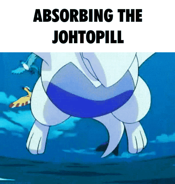 a picture of a cartoon character with the words absorbing the johtopill on the bottom