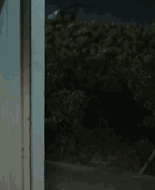 a man in a white shirt and black tie is standing in front of a door