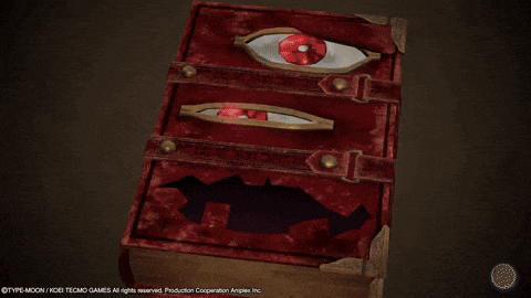 a book is open to a page that says ' type moon / tecmo games all rights reserved '
