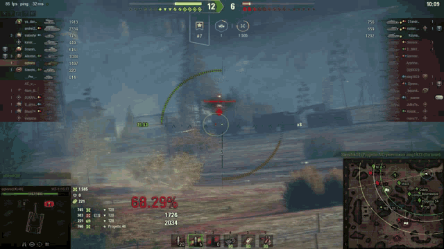 a screenshot of a video game with a score of 68.29