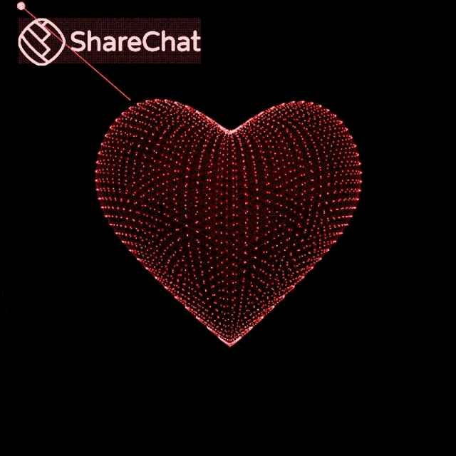 a red background with a sharechat logo on the bottom