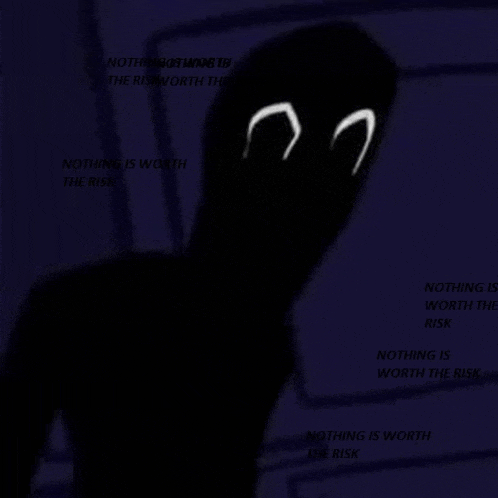 a picture of a cartoon character with the words nothing is worth the risk written on it