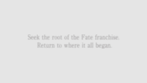 a logo for fate stay night with a red arrow