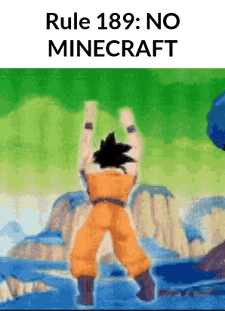 a picture of a cartoon character with the words rule 189 no minecraft