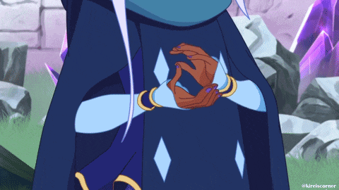 a close up of a cartoon character 's hands with a purple background