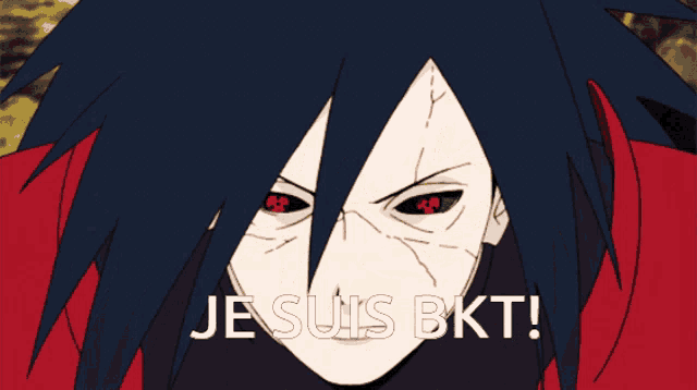 a drawing of a man with the words je suis bkt written below him