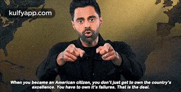 a man is pointing at the camera with a quote from kulfyapp.com below him