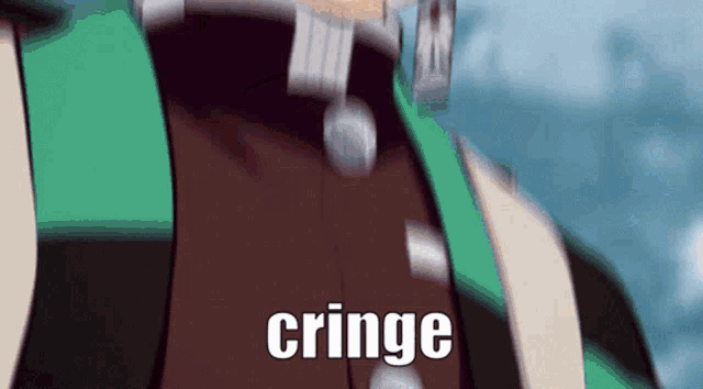 a blurred image of a person with the word cringe on the bottom