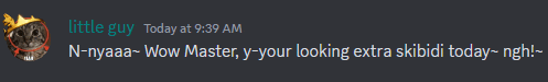 a screenshot of a chat with the name little guy on it