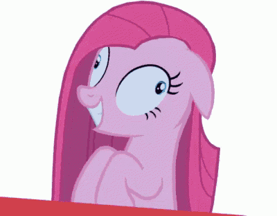 pinkie pie from my little pony is smiling and looking up