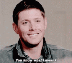 a man is smiling and asking you know what i mean .