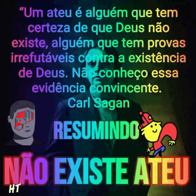 a poster with a quote from carl sagan in portuguese