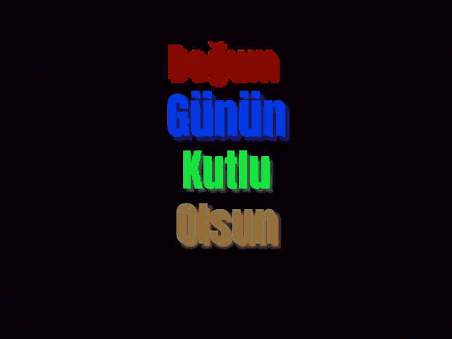 a black background with the words doğum günüm kutlu olsun