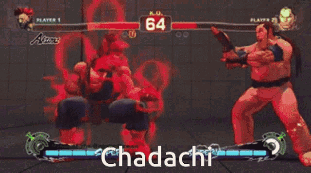 a video game with the word chadachi on the bottom right