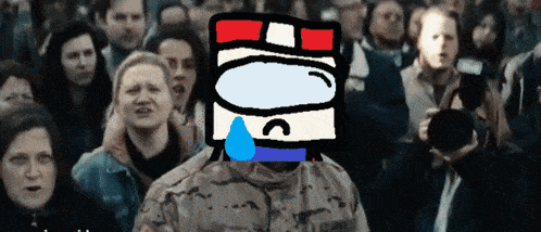 a man in a us army uniform is standing in front of a crowd
