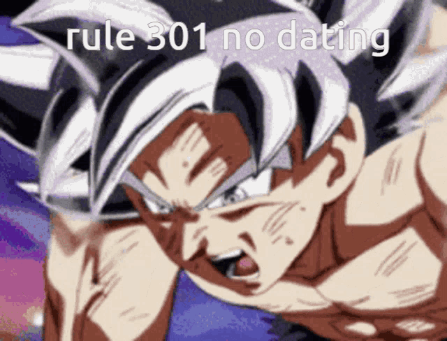 a picture of a cartoon character with the words rule 301 no dating on it