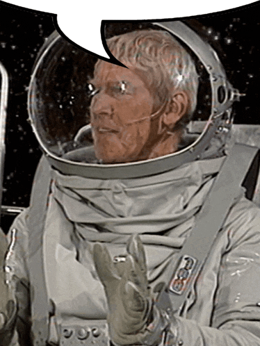 a man in a space suit with a ccc logo on his glove