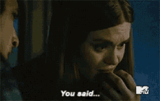a man and a woman are looking at each other and the man says " you said " remember i love you "