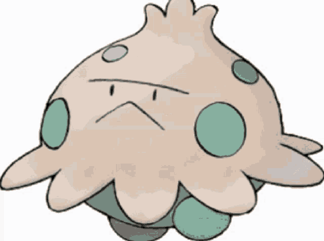 a cartoon drawing of a mushroom with a sad look on its face