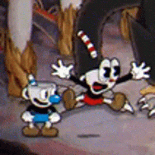 Cuphead And Mugman Excited GIF - Cuphead And Mugman Excited Shocked GIFs