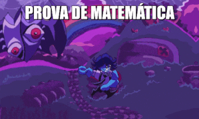 a cartoon with the words prova de matematica in white