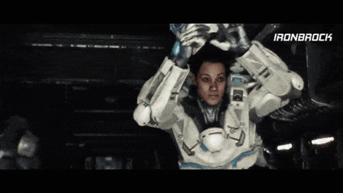 a video of a woman in a space suit with the words ironbrock on the bottom right
