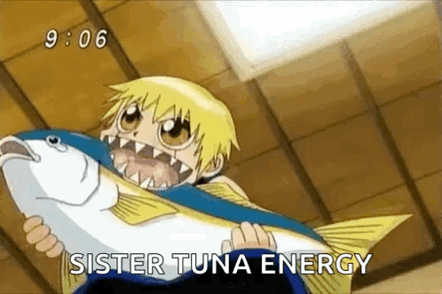 Zatch Bell Eating Fish GIF