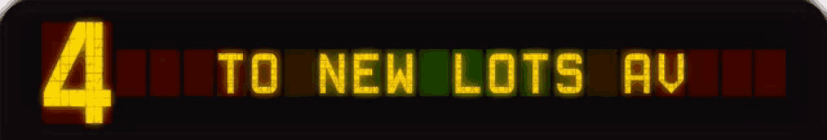 a sign that says ' 4 to new lots au ' on it