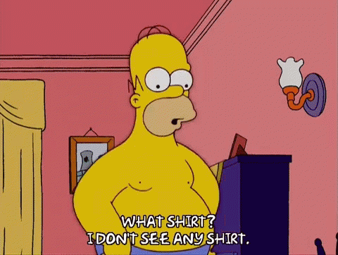 Homer Simpson What Shirt GIF - Homer Simpson What Shirt Shirtless GIFs