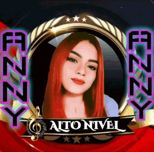 a picture of a woman with red hair is surrounded by the word alto nivel