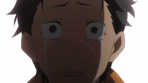 a close up of a person 's face with tears running down their face