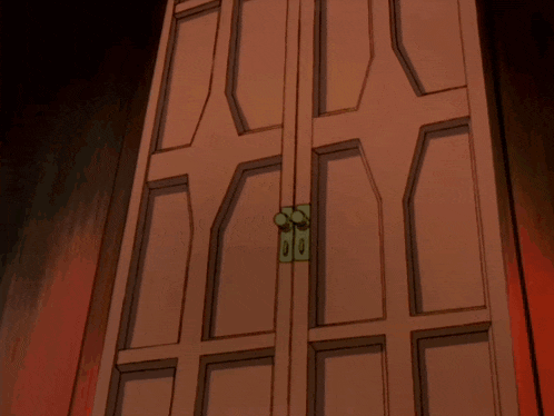 a girl in a green skirt is standing in a doorway