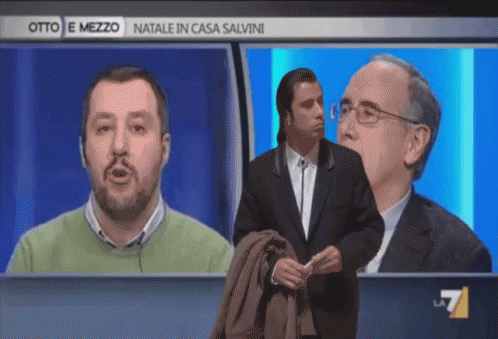 Salvini Matteo Salvini Politica Italiana Lega Elezioni Voto Votare Non Capisco Confuso Cosa GIF - John Travolta Meme Confused What GIFs
