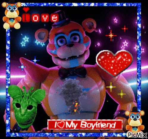 a picture of a teddy bear with a heart and the words i love my boyfriend on it