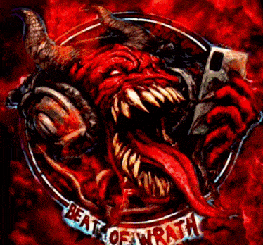 a picture of a demon with the words beat of wrath