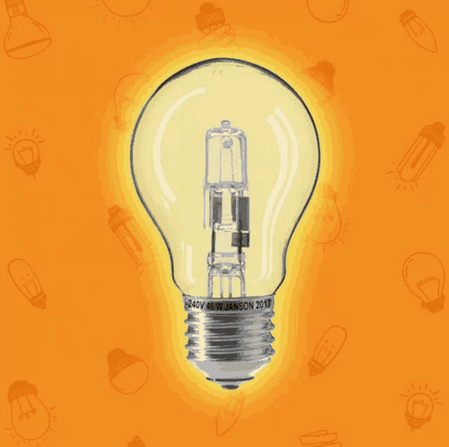 a light bulb with a label that says 240v 40w janson 2017