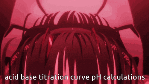 a red background with the words acid base titration curve ph calculations at the bottom
