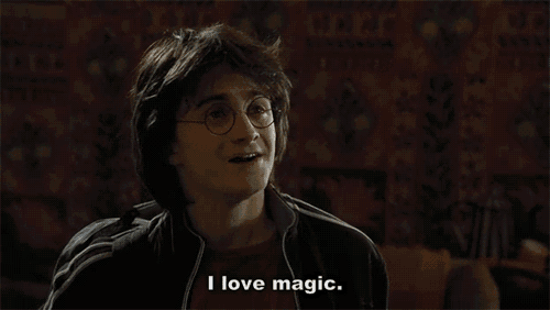 harry potter says that he loves magic in a movie scene