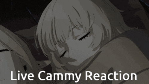 a picture of a girl sleeping with the words live cammy reaction below it
