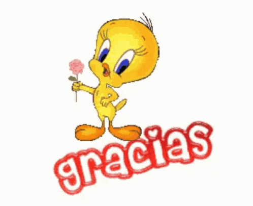 Gracias Tweety Bird GIF - Gracias Tweety Bird Flower GIFs