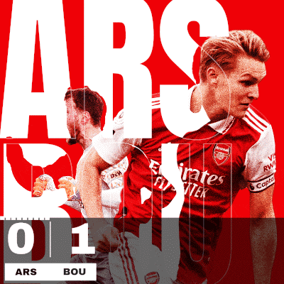 a poster for ars shows a soccer player in a red uniform