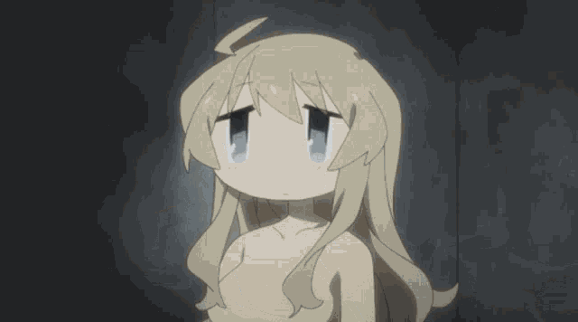 a naked anime character with long blonde hair