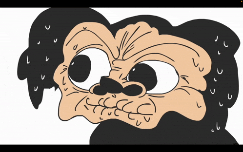 a cartoon drawing of a mickey mouse with a beard