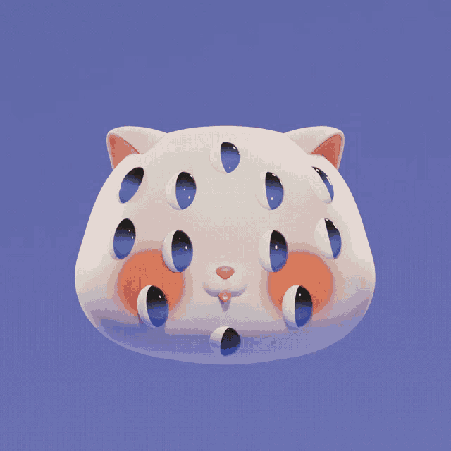 a cartoon cat with a lot of eyes on it