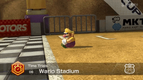 a screenshot of a video game that says time trials at the top