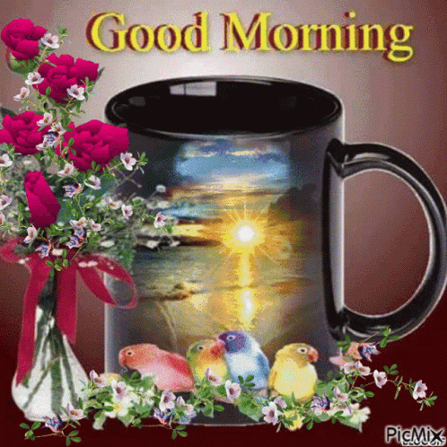 Good Morning Coffee GIF - Good Morning Coffee Birds GIFs