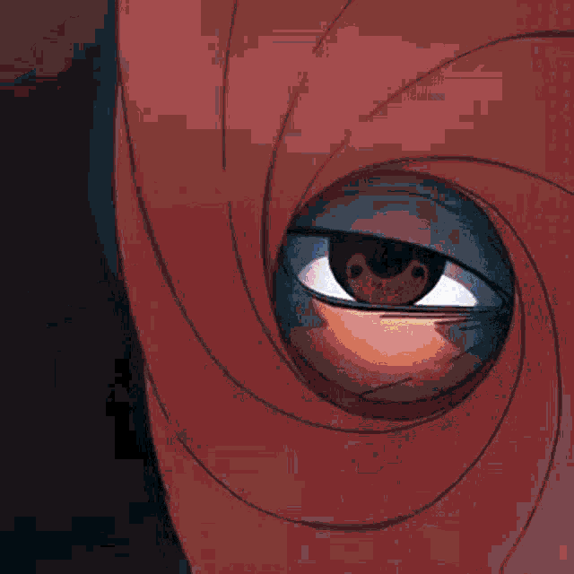 a close up of a person 's eye in a pixel art