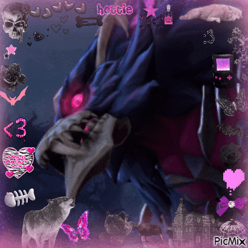 a picture of a monster with the words hottie written on it