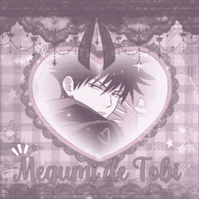 a picture of a man in a heart with the name megumi de tobi